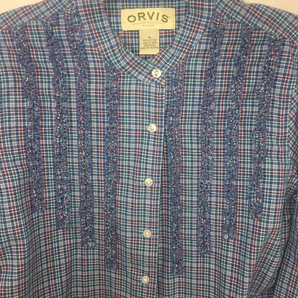 Orvis Women's Shirt Blouse Plaid Long Sleeve Size Medium - Picture 5 of 7